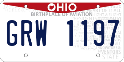 OH license plate GRW1197