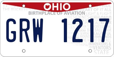 OH license plate GRW1217