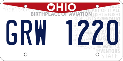 OH license plate GRW1220