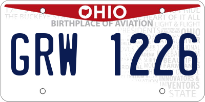 OH license plate GRW1226
