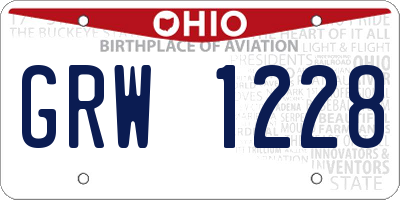 OH license plate GRW1228