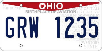 OH license plate GRW1235