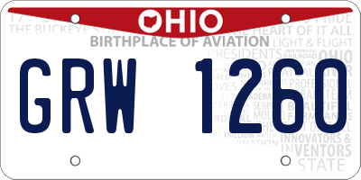 OH license plate GRW1260