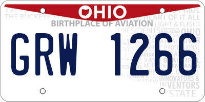 OH license plate GRW1266