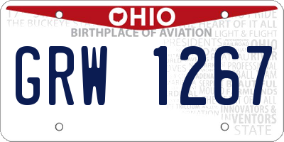 OH license plate GRW1267