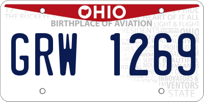 OH license plate GRW1269