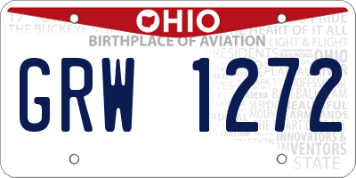 OH license plate GRW1272