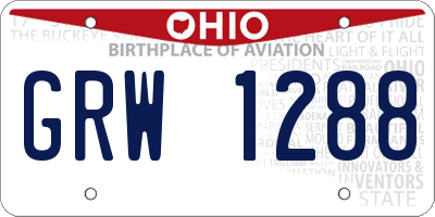 OH license plate GRW1288
