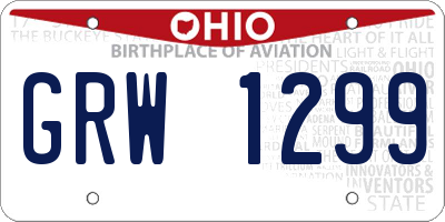 OH license plate GRW1299