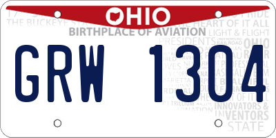 OH license plate GRW1304