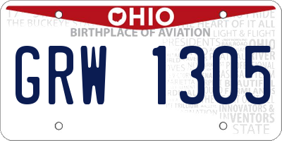 OH license plate GRW1305