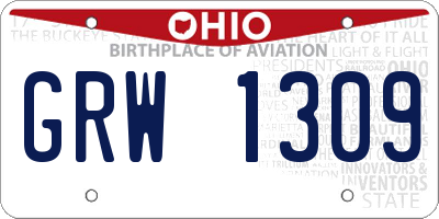 OH license plate GRW1309