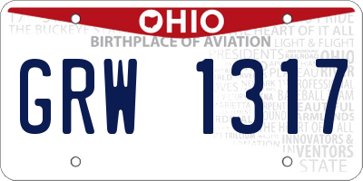 OH license plate GRW1317