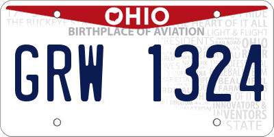 OH license plate GRW1324