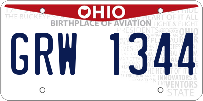 OH license plate GRW1344