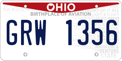 OH license plate GRW1356