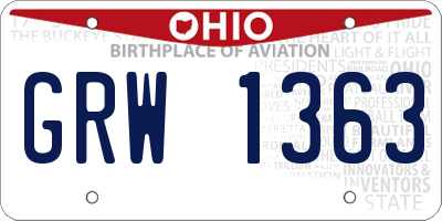 OH license plate GRW1363