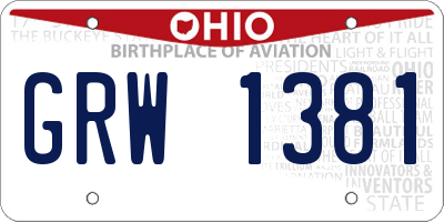 OH license plate GRW1381
