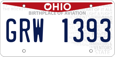 OH license plate GRW1393