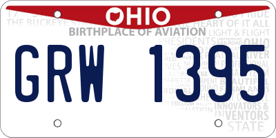 OH license plate GRW1395