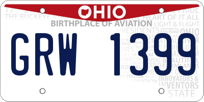 OH license plate GRW1399