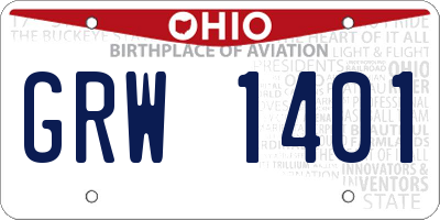 OH license plate GRW1401