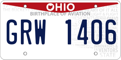 OH license plate GRW1406