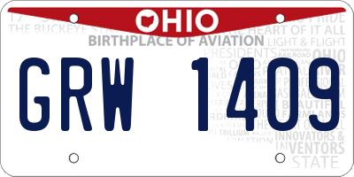 OH license plate GRW1409