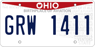 OH license plate GRW1411