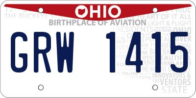 OH license plate GRW1415