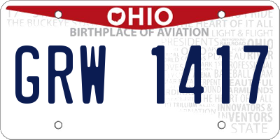 OH license plate GRW1417