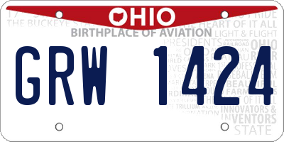 OH license plate GRW1424