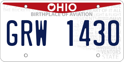 OH license plate GRW1430