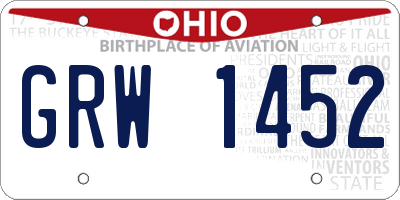 OH license plate GRW1452
