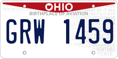 OH license plate GRW1459