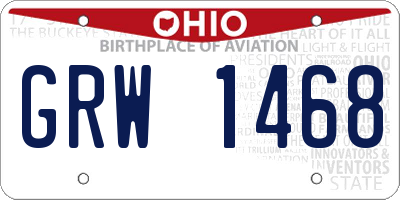 OH license plate GRW1468