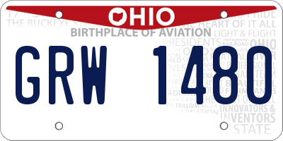 OH license plate GRW1480