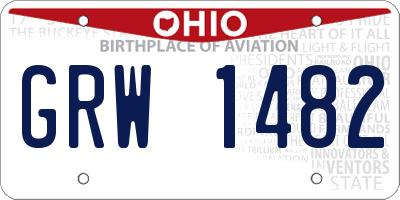 OH license plate GRW1482