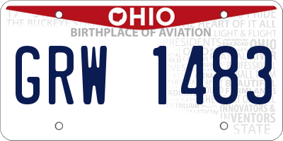 OH license plate GRW1483