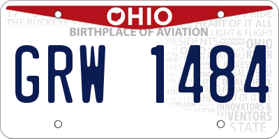 OH license plate GRW1484