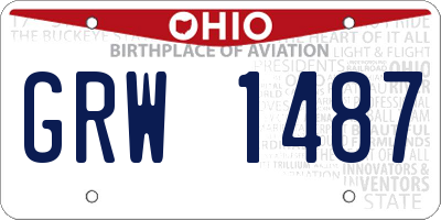 OH license plate GRW1487