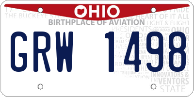OH license plate GRW1498