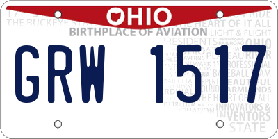 OH license plate GRW1517