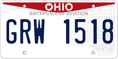 OH license plate GRW1518