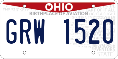 OH license plate GRW1520