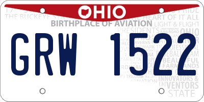 OH license plate GRW1522