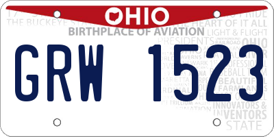 OH license plate GRW1523