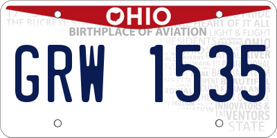 OH license plate GRW1535