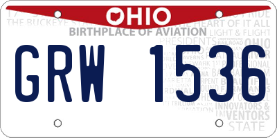 OH license plate GRW1536