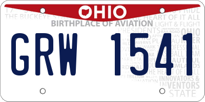 OH license plate GRW1541